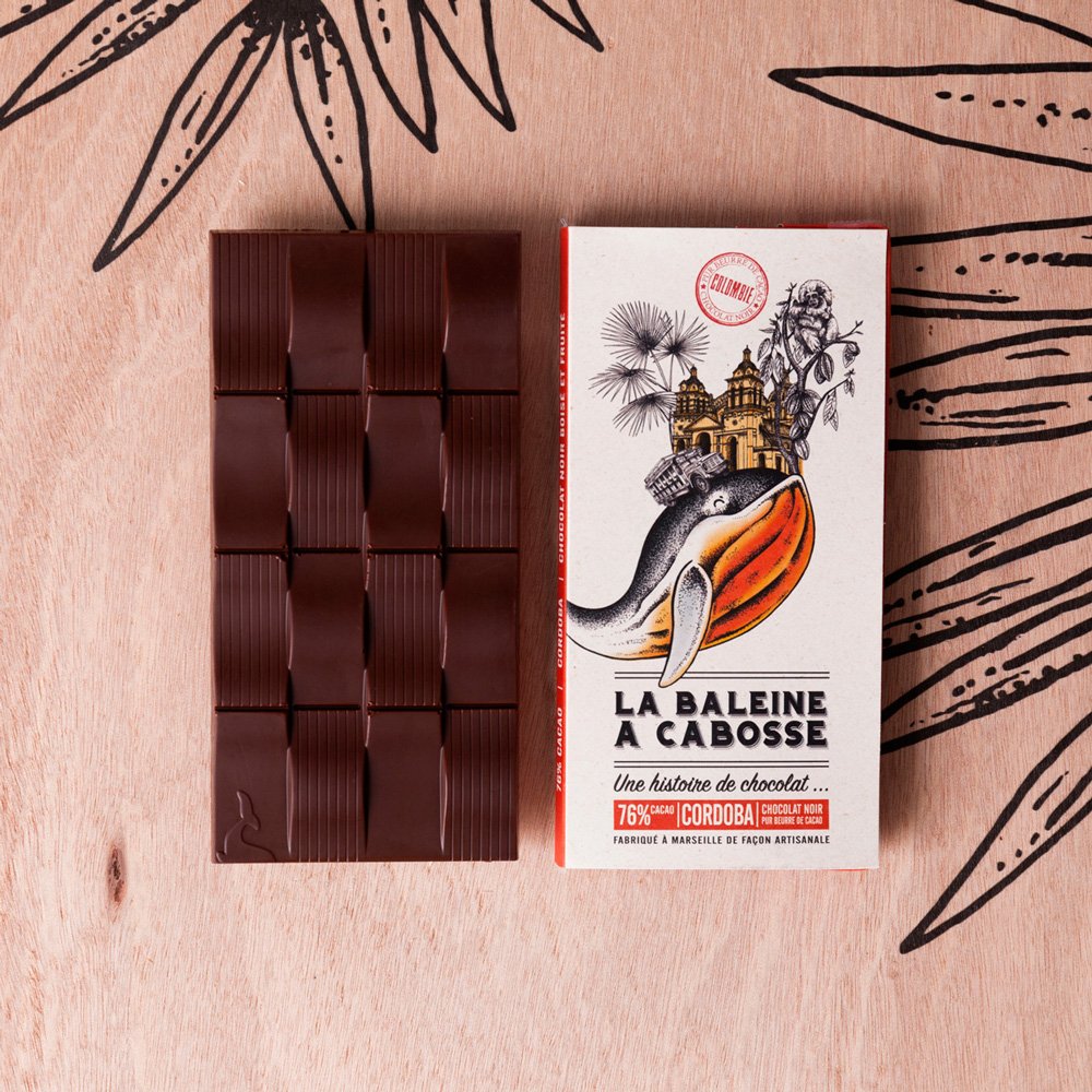 Tablette Chocolat Cru 76% ~ La Baleine à Cabosse