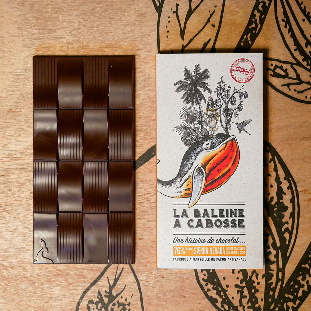 Tablette Chocolat Cru 76% ~ La Baleine à Cabosse