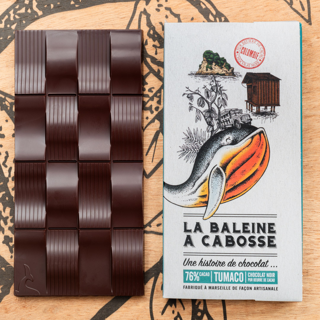 Tablette Colombie Tumaco 76% 1 Tablette de chocolat noir Colombie Tumaco 76%
