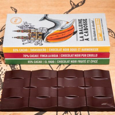 Pack de 3 tablettes de chocolat noir du Mexique : Tabasqueño, La Rioja, El Vado