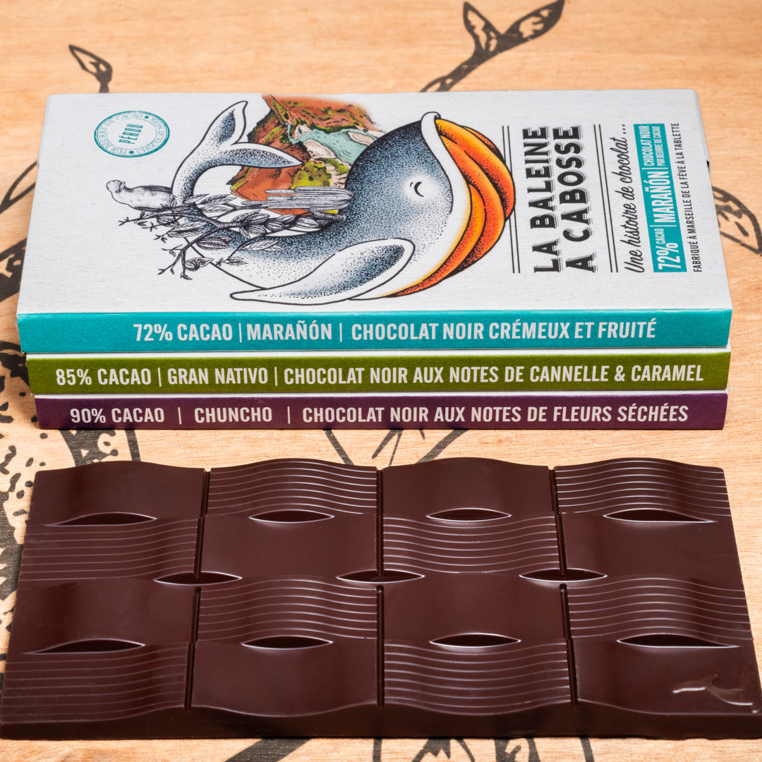 Pack 3 tablettes Pérou 2 Pack de 3 tablettes de chocolat noir du Pérou : Piura, Marañón, Chuncho