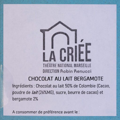 Tablette chocolat au lait & bergamote 2