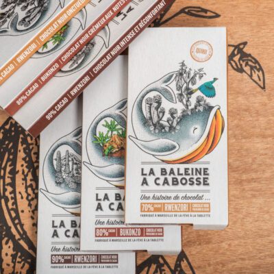 Pack de 3 tablettes de chocolat noir d’Ouganda : Rwenzori 70%, Bukonzo 80%, Twenzori 90%