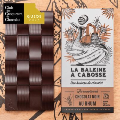 Chocolaterie artisanale à Marseille - La Baleine à Cabosse 17 Tablette de chocolat noir au rhum de La Réunion 76% récompensée