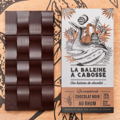 Tablette de chocolat noir au rhum de La Réunion 76%