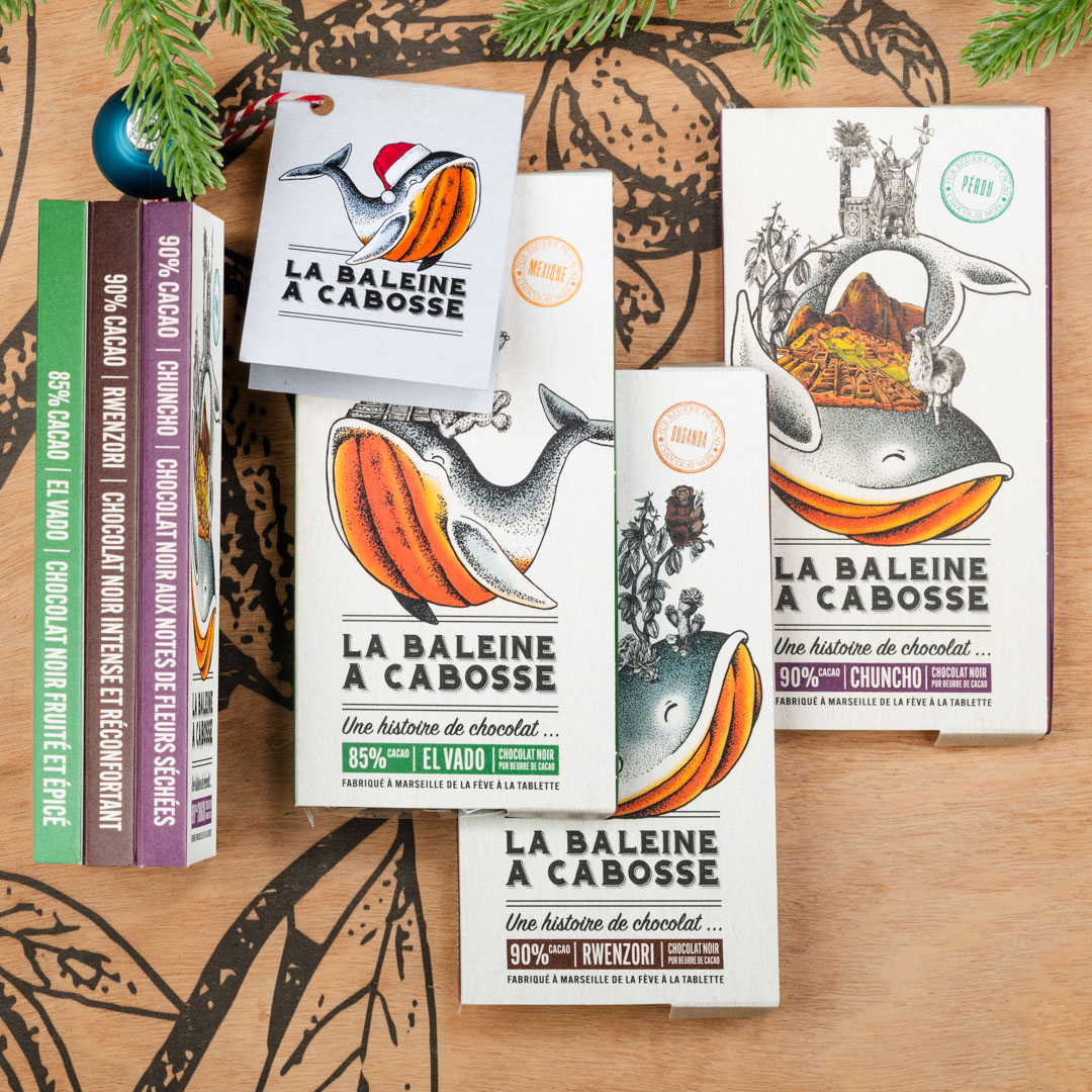 Pack Noir Puissant : 3 tablettes de chocolat noir intense 1 Pack Noir Puissant : assortiment de 3 tablettes de chocolat noir intense