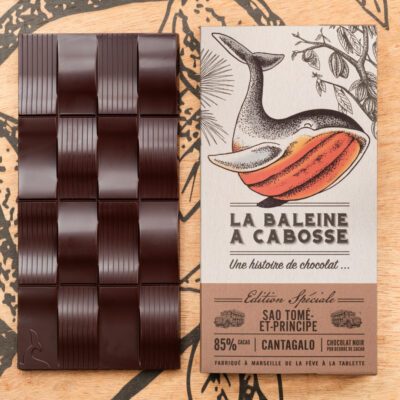 Chocolatier à Marseille - Chocolaterie artisanale La Baleine à cabosse 5 Tablette de chocolat noir Sao Tome 85%