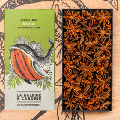 Tablette de chocolat noir anis étoilé 76% La Baleine à cabosse Marseille